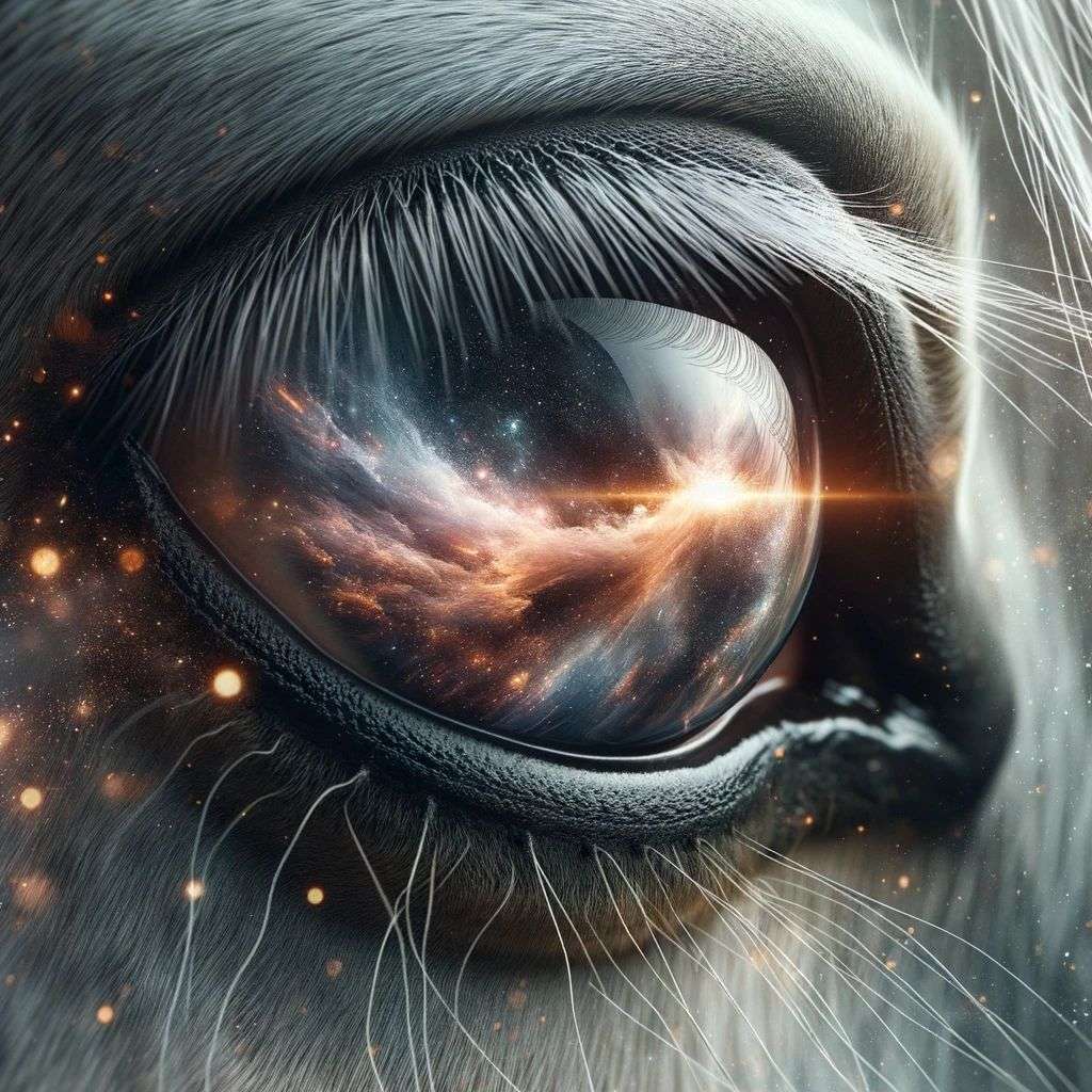 a horse, particle explosion, digital art